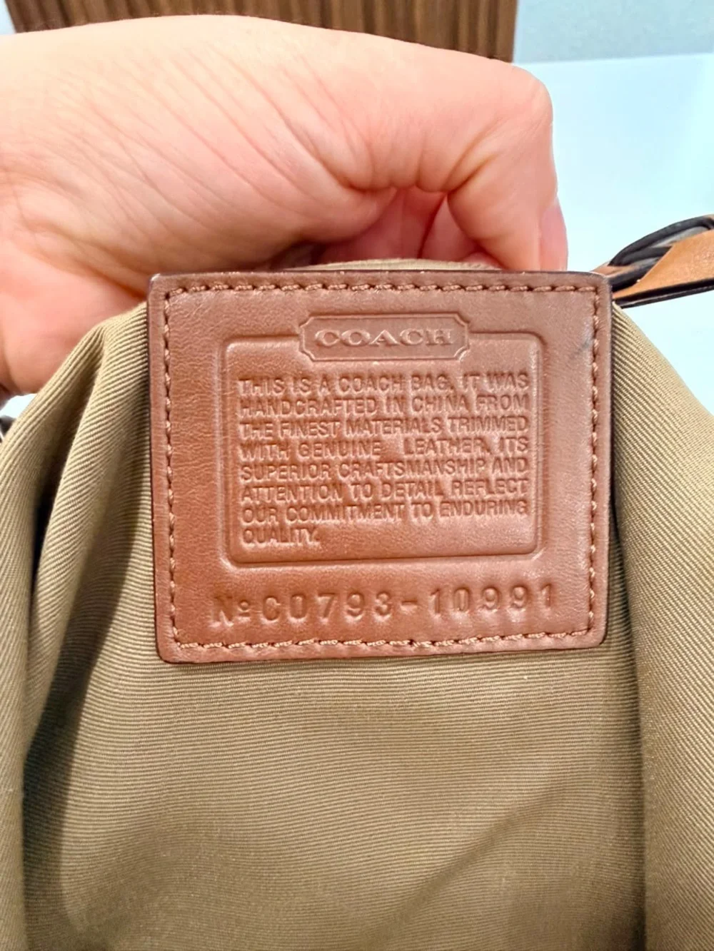 Vintage Coach Chelsea Optic Signature Tan Brown Canvas Leather Hobo Bag #10991